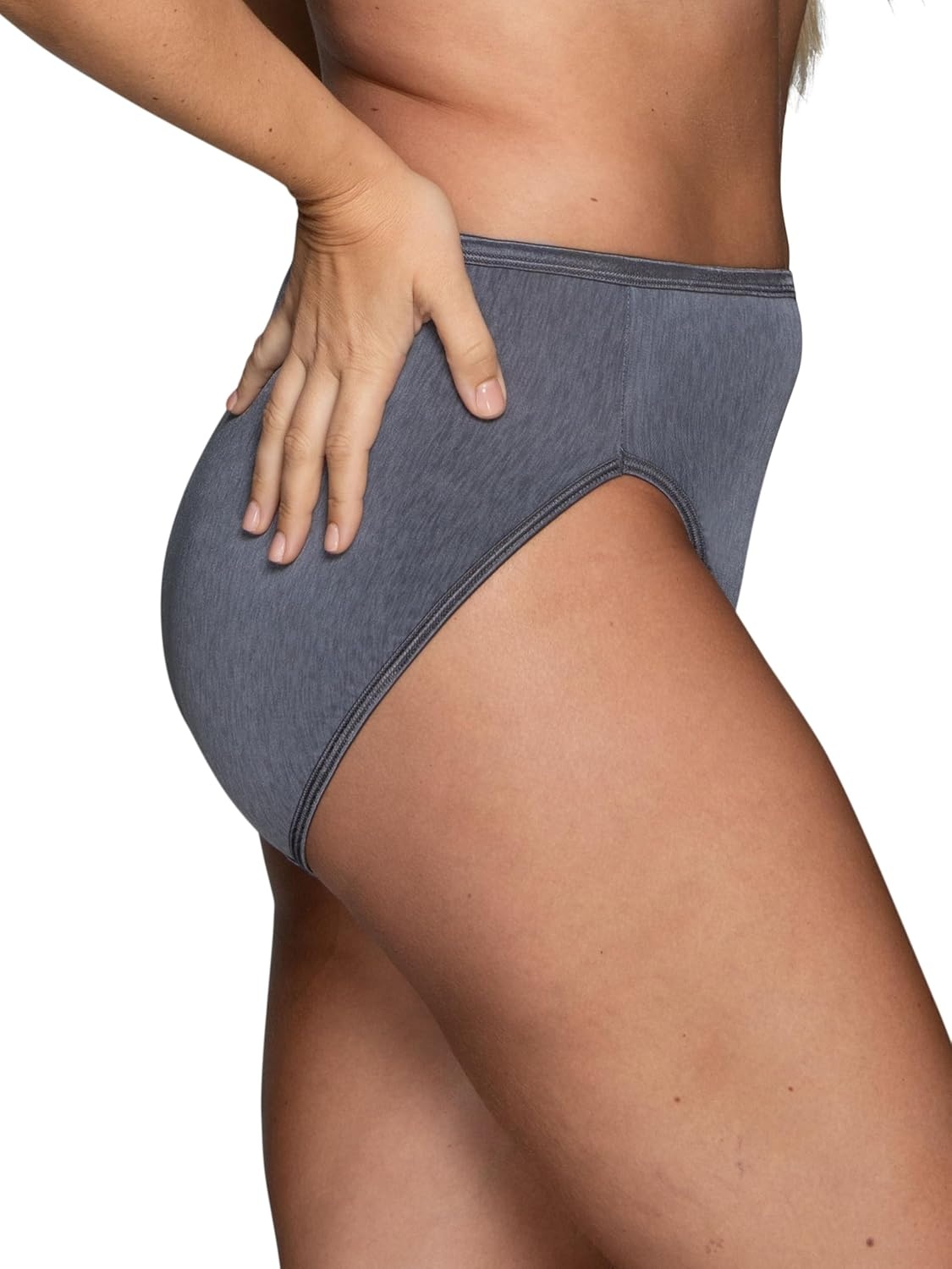 image:imageVanity Fair Womens Illumination Hi Cut Panties Silky Stretch amp Satin TrimSteele Violet