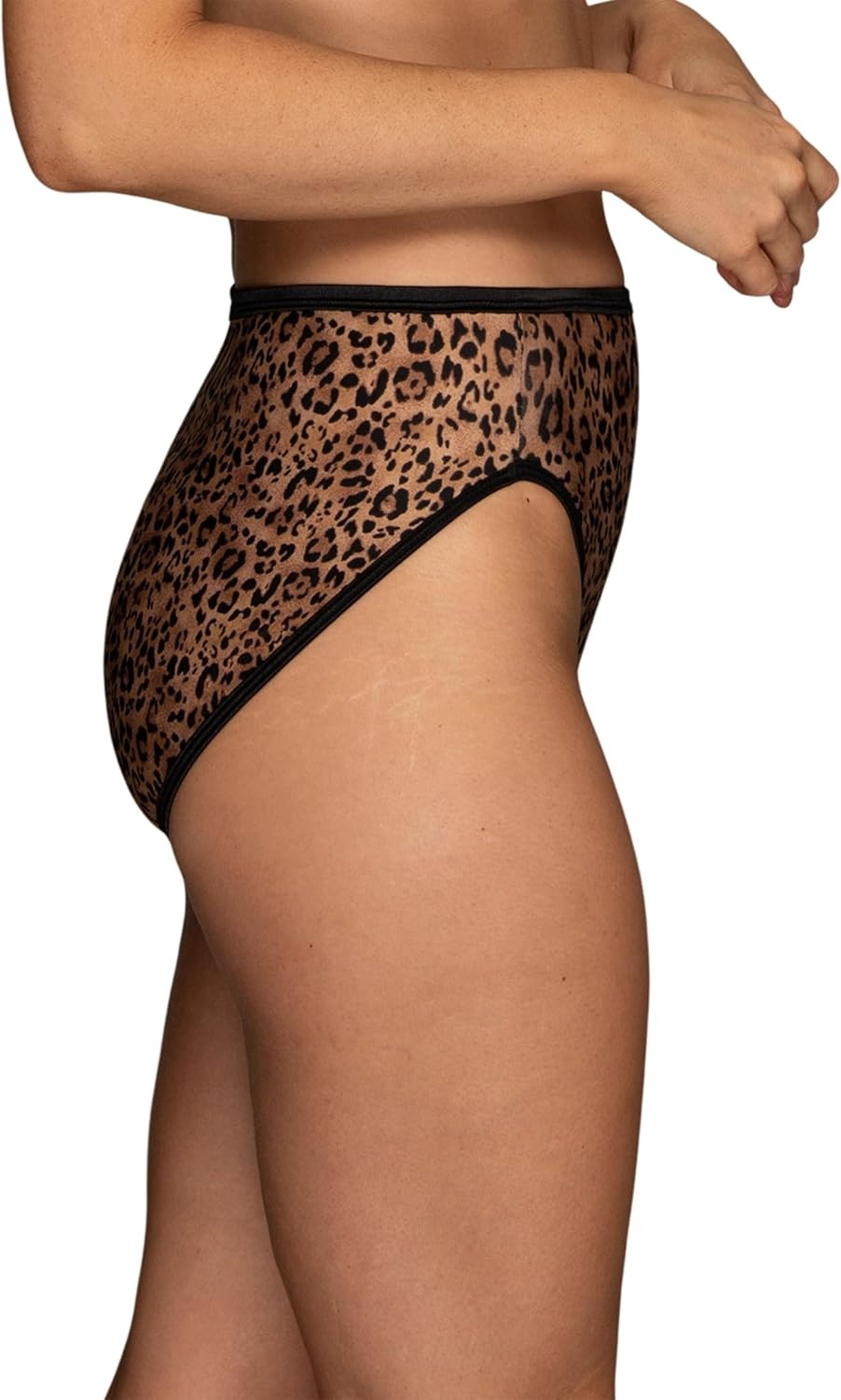 image:imageVanity Fair Womens Illumination Hi Cut Panties Silky Stretch amp Satin TrimToffee Leopard Print