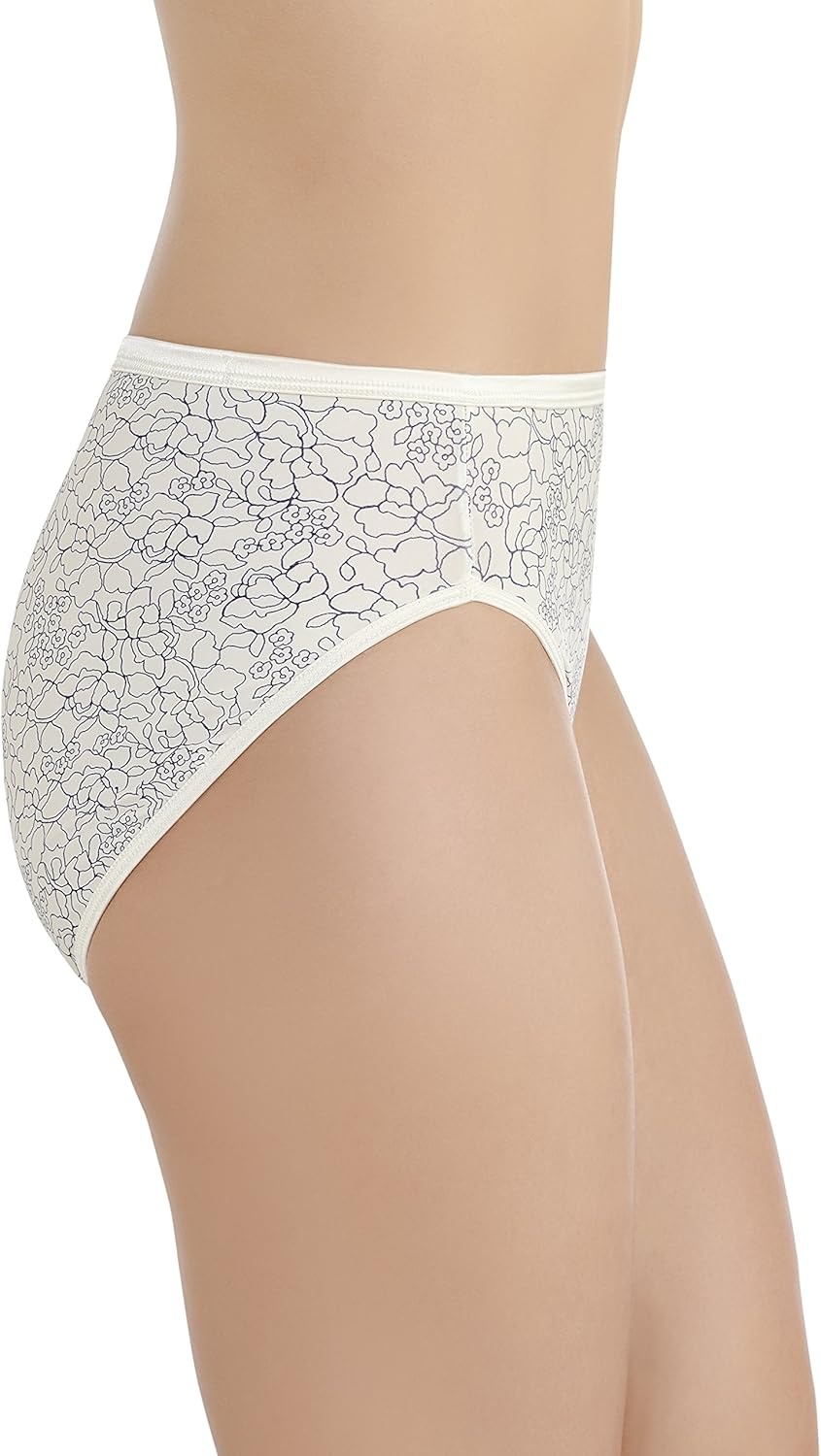 image:imageVanity Fair Womens Illumination Hi Cut Panties Silky Stretch amp Satin TrimTranquil Lace Print