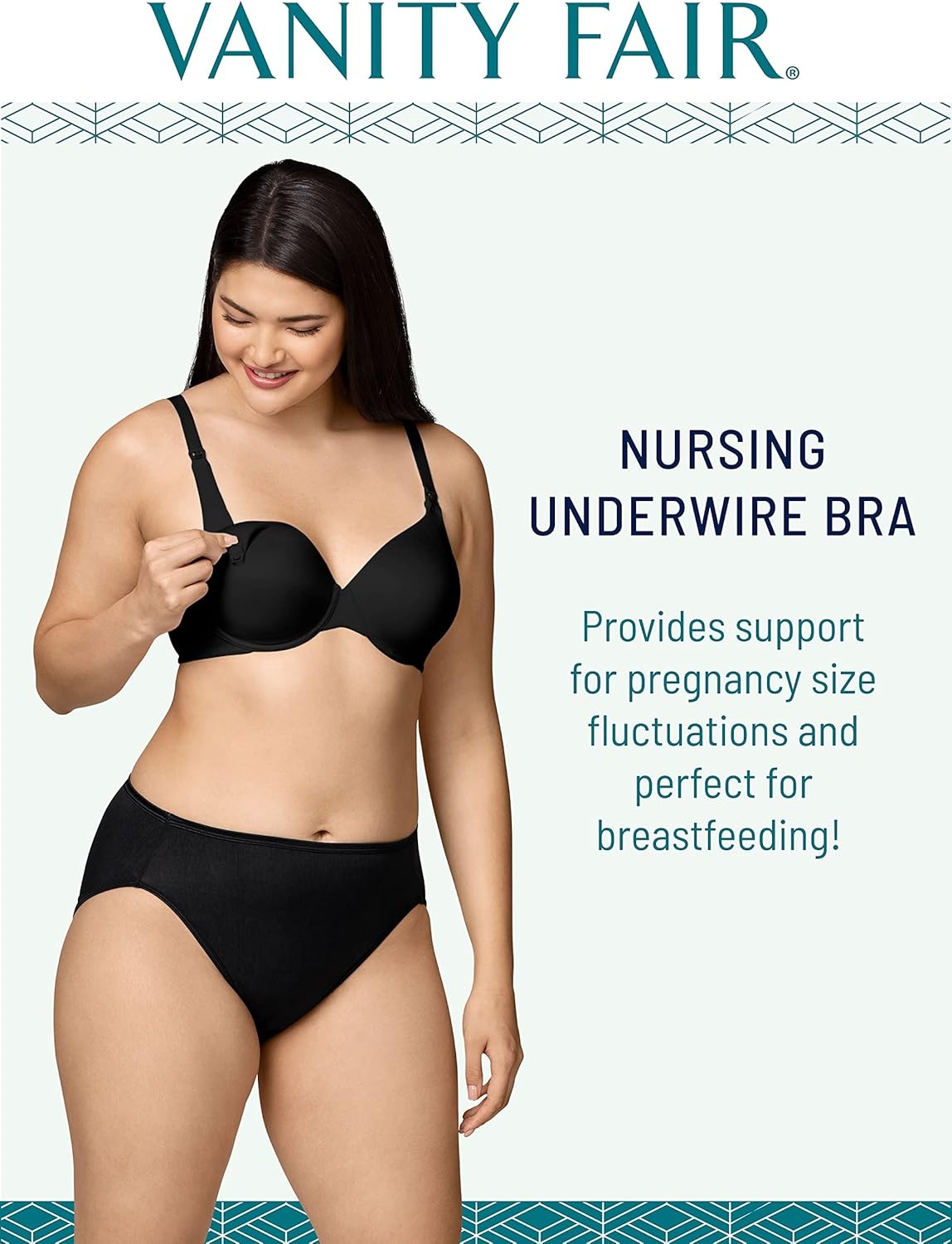 image:imageVanity Fair Womens Maternity Nursing Bras for Breastfeeding Front Clip Underwire Bra Stretch Cups Available in MultipacksNeutral