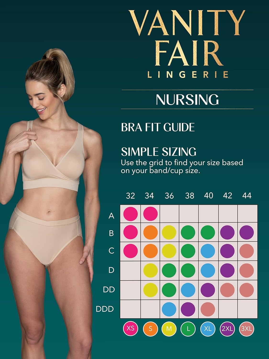 image:imageVanity Fair Womens Maternity Nursing Bras for Breastfeeding Wireless Pullover Lounge Sleep Bra Available in MultipacksNeutral