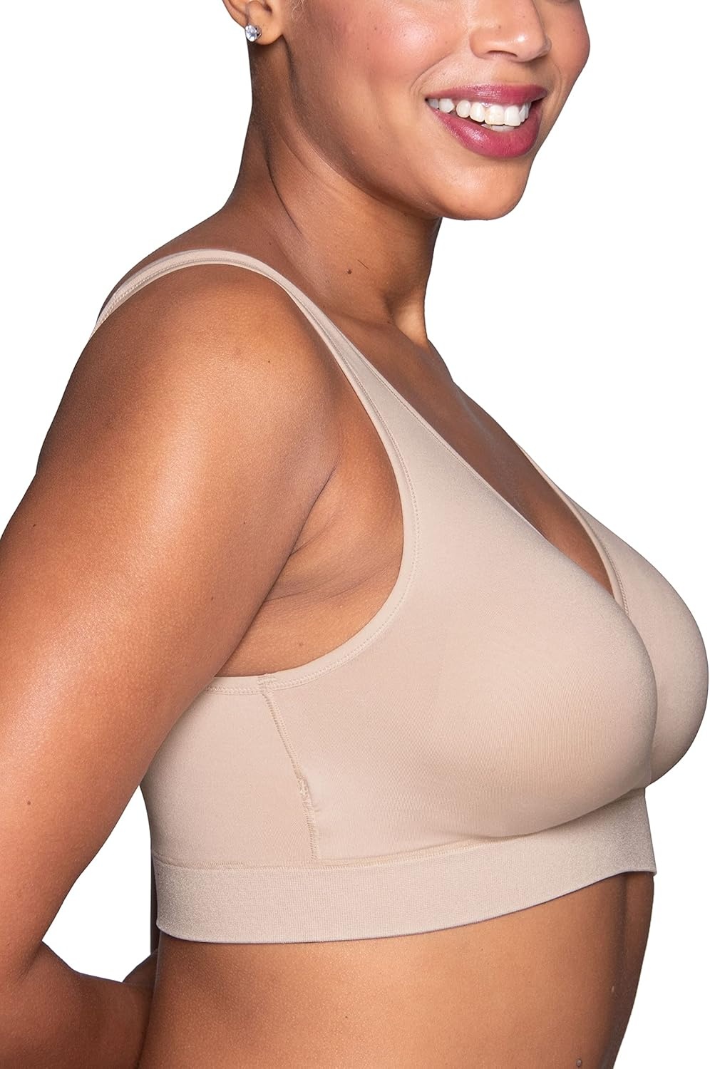 image:imageVanity Fair Womens Maternity Nursing Bras for Breastfeeding Wireless Pullover Lounge Sleep Bra Available in MultipacksNeutral