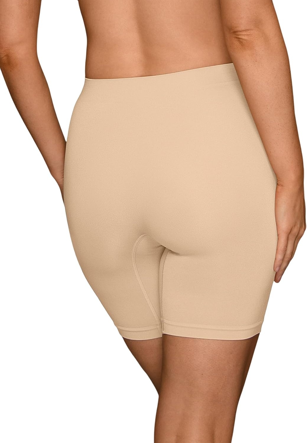 image:imageVanity Fair Womens Seamless Slip Shapewear Shorts No Show Look Under Dresses Skirts amp PantsLight Smoothing Anti Chafing Damask Neutral