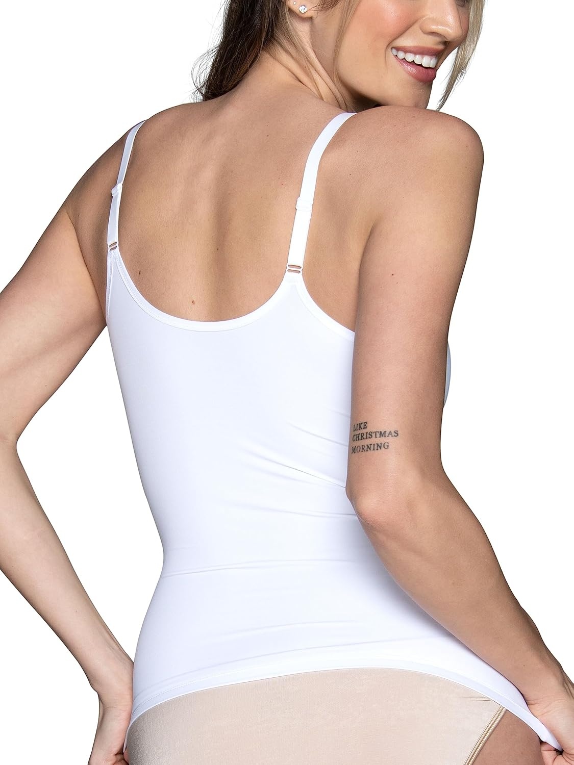 image:imageVanity Fair Womens Shaping Cami with Built in Bra Tummy Control Shapewear Camisole Tops for WomenStar White