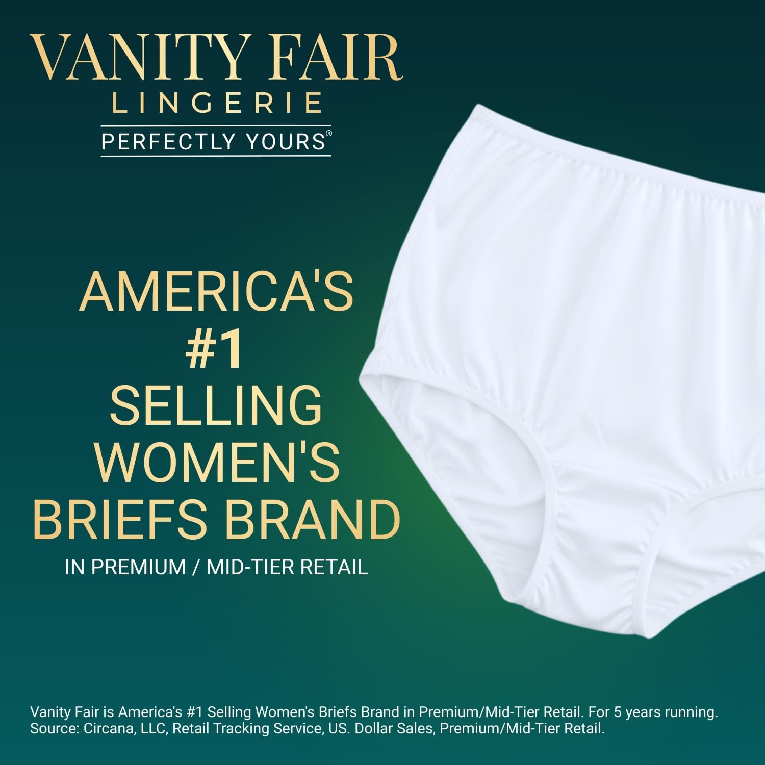 image:imageVanity Fair womens Perfectly Yours Ravissant Tailored Nylon Brief Panty 15712Shirting Blue 1 Pack