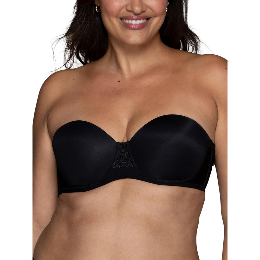 image:imageVanity Fair Womens Beauty Back Smoothing Strapless Bra 4Way Stretch Fabric Lightly Lined Cups up to HMidnight Black