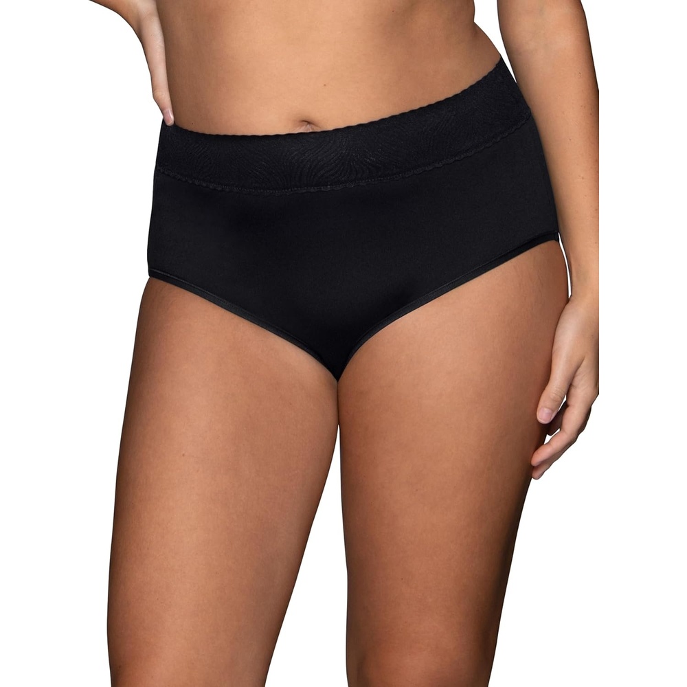 image:imageVanity Fair Womens Effortless Panties for Everyday Wear Buttery Soft Fabric amp LaceBrief Black
