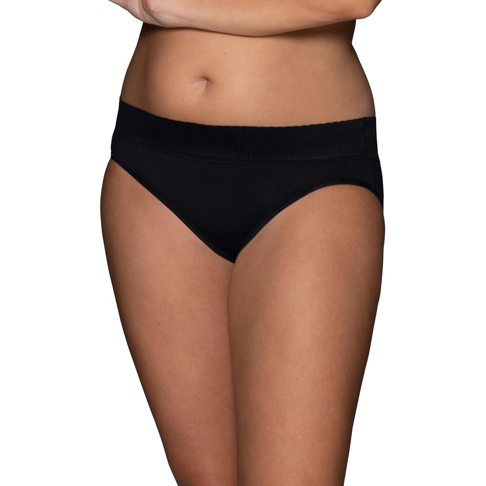 image:imageVanity Fair Womens Effortless Panties for Everyday Wear Buttery Soft Fabric amp LaceHipster Black