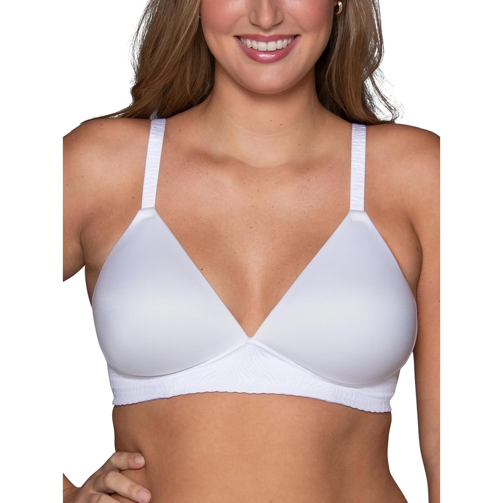 image:imageVanity Fair Womens Effortless Wireless Bra Buttery Soft Fabric amp Lightweight Memory Foam Cups up to DDWhite Lace