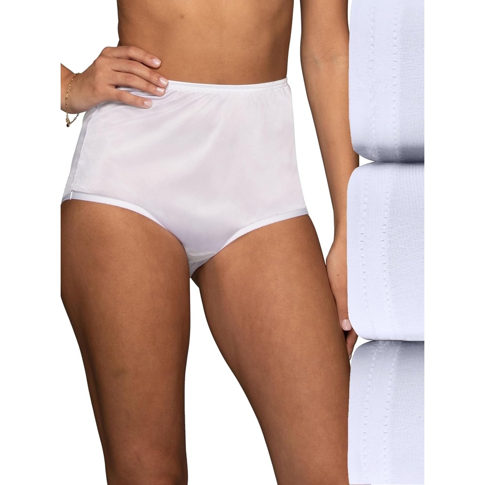 image:imageVanity Fair Womens High Waisted Underwear Full Coverage Ladies Panties Perfectly Yours BriefsNylon Star WhiteStar WhiteStar White