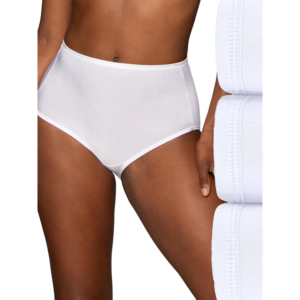 image:imageVanity Fair Womens Illumination Brief Panties Silky Stretch amp Satin Trim3 Pack Star White