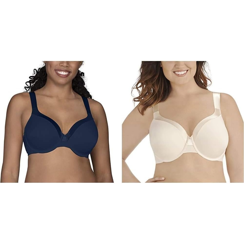 image:imageVanity Fair Womens Illumination Full Figure Zonedin Support Bra2 Pack Ghost NavySweet Cream