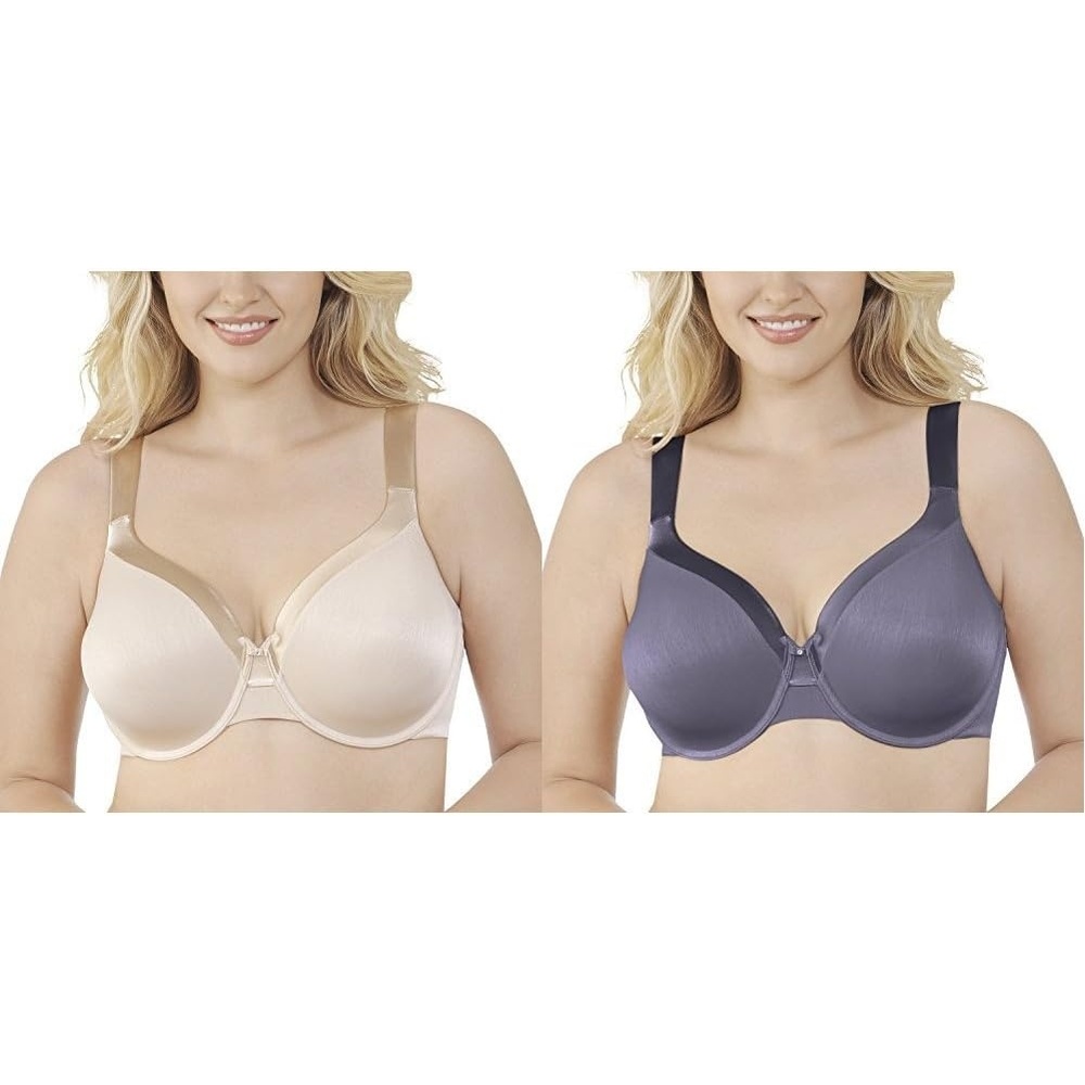 image:imageVanity Fair Womens Illumination Full Figure Zonedin Support Bra2 Pack Rose BeigeSteele Violet