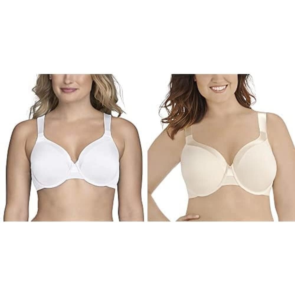 image:imageVanity Fair Womens Illumination Full Figure Zonedin Support Bra2 Pack Sweet CreamStar White