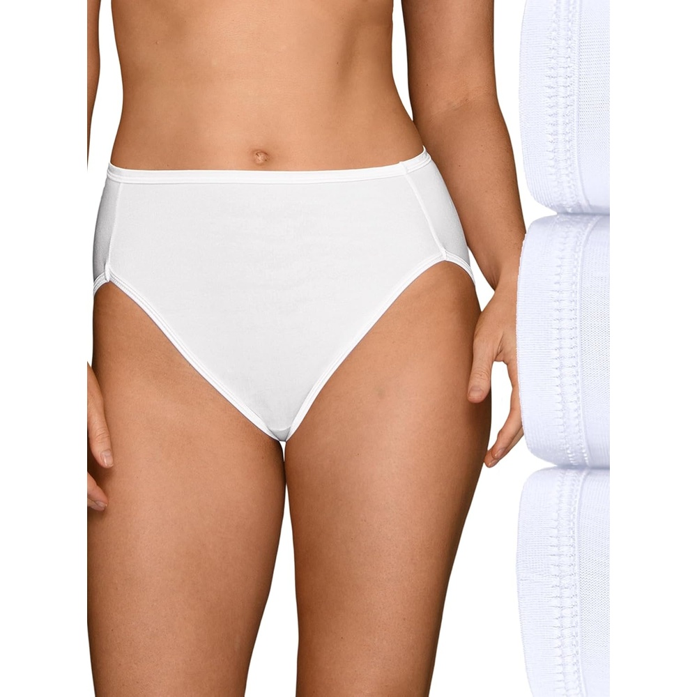 image:imageVanity Fair Womens Illumination Hi Cut Panties Silky Stretch amp Satin Trim3 Pack Star White