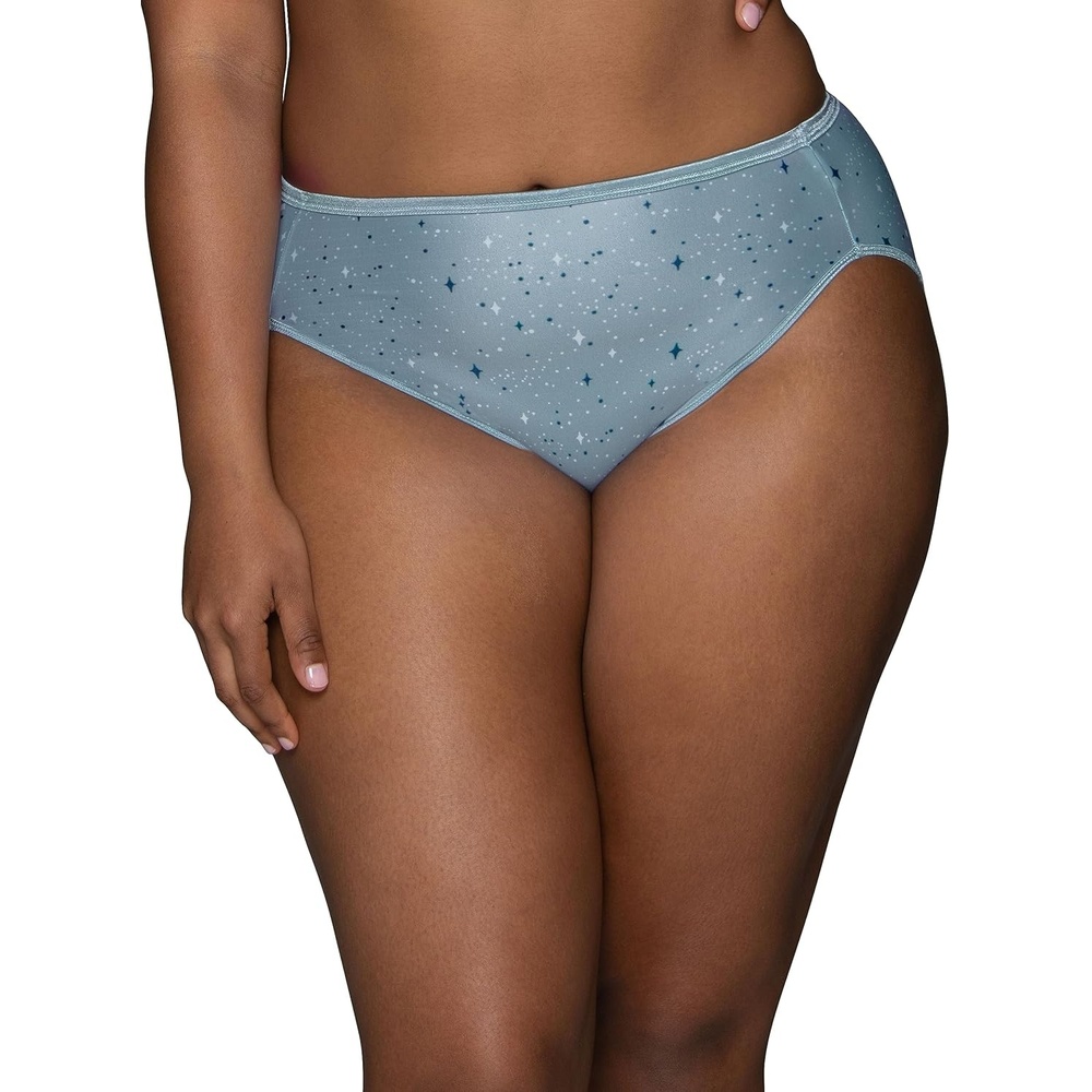 image:imageVanity Fair Womens Illumination Hi Cut Panties Silky Stretch amp Satin TrimDecember Sky Print