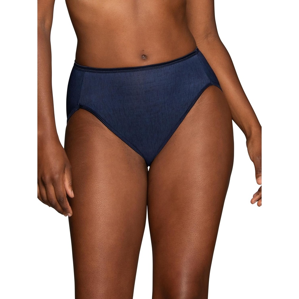 image:imageVanity Fair Womens Illumination Hi Cut Panties Silky Stretch amp Satin TrimGhost Navy