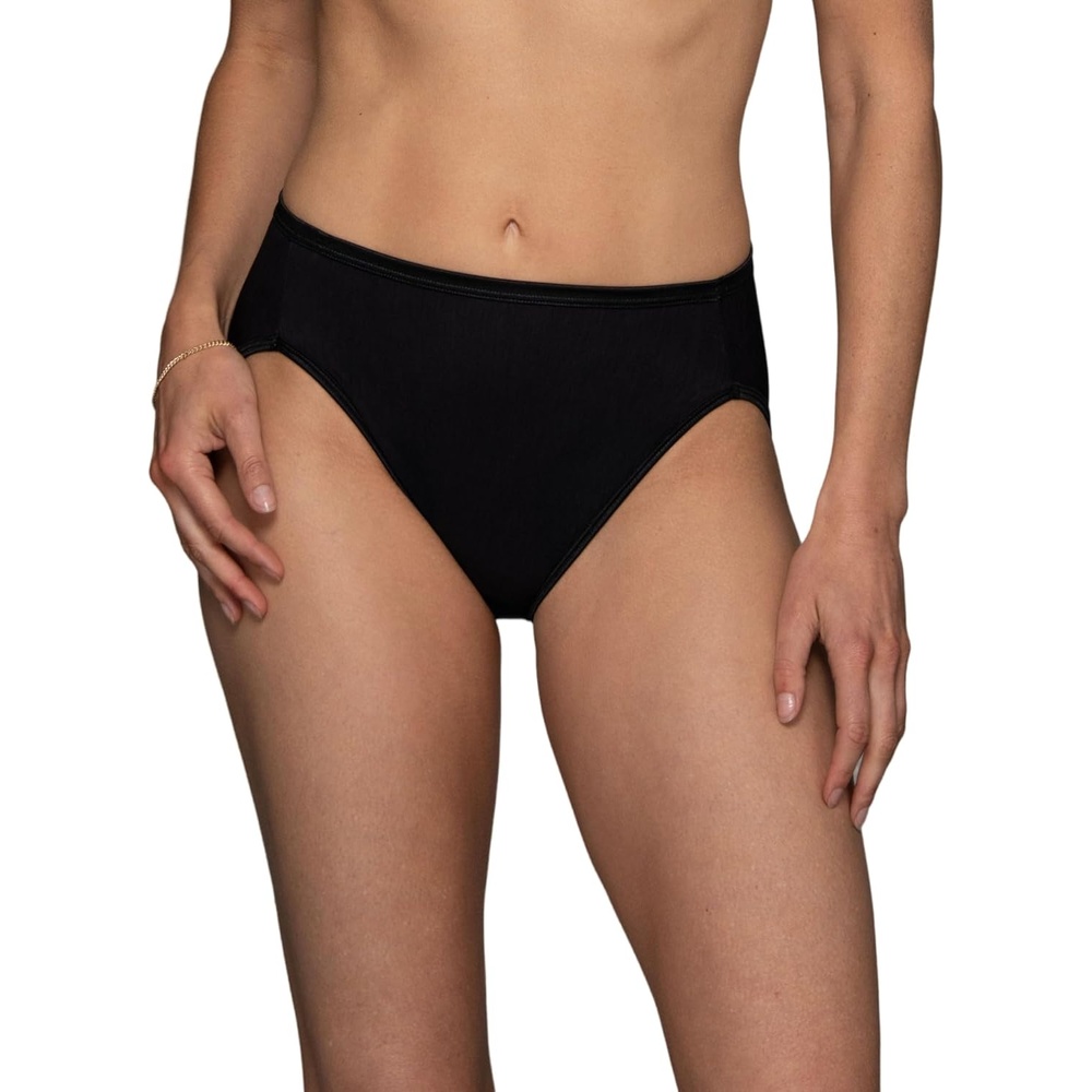 image:imageVanity Fair Womens Illumination Hi Cut Panties Silky Stretch amp Satin TrimMidnight Black
