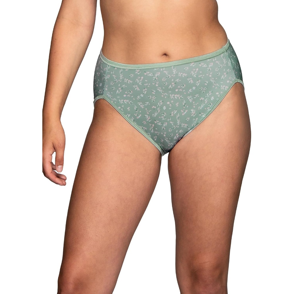 image:imageVanity Fair Womens Illumination Hi Cut Panties Silky Stretch amp Satin TrimShort Day Print