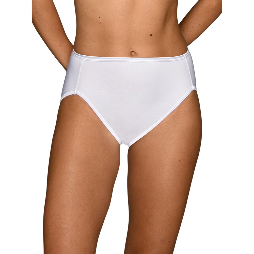 image:imageVanity Fair Womens Illumination Hi Cut Panties Silky Stretch amp Satin TrimStar White
