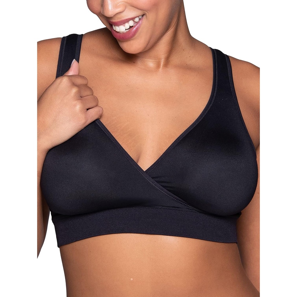 image:imageVanity Fair Womens Maternity Nursing Bras for Breastfeeding Wireless Pullover Lounge Sleep Bra Available in MultipacksBlack