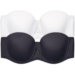 image:imageVanity Fair Womens Beauty Back Smoothing Strapless Bra 4Way Stretch Fabric Lightly Lined Cups up to H2 Pack  BlackWhite
