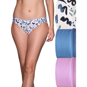 image:imageVanity Fair Womens Beyond Comfort Bikini PantiesSilky Stretch  3 Pack  Love Story PrintBlue IdolOrchid Dream