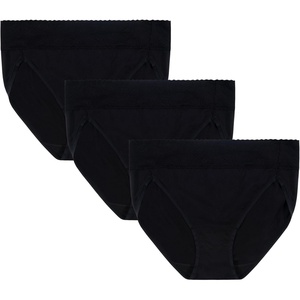 image:imageVanity Fair Womens Effortless Panties for Everyday Wear Buttery Soft Fabric amp LaceHi Cut  3 Pack  Black