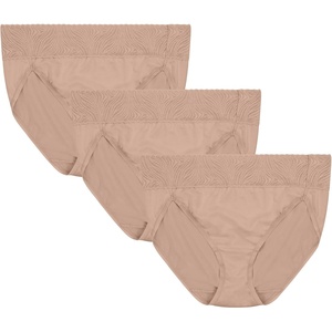 image:imageVanity Fair Womens Effortless Panties for Everyday Wear Buttery Soft Fabric amp LaceHi Cut  3 Pack  Neutral
