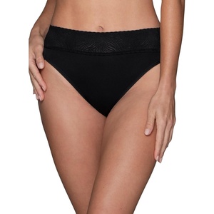 image:imageVanity Fair Womens Effortless Panties for Everyday Wear Buttery Soft Fabric amp LaceHi Cut  Black
