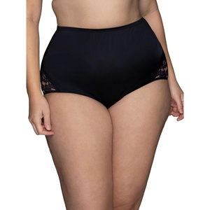 image:imageVanity Fair Womens High Waisted Underwear Full Coverage Ladies Panties Perfectly Yours BriefsNylon Lace  Midnight Black