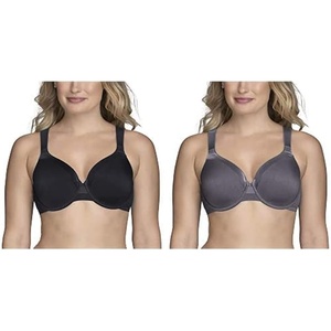 image:imageVanity Fair Womens Illumination Full Figure Zonedin Support Bra2 Pack  Midnight BlackSteele Violet