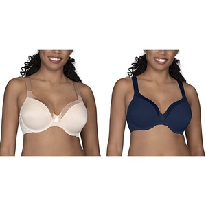 image:imageVanity Fair Womens Illumination Full Figure Zonedin Support Bra2 Pack  Rose BeigeGhost Navy