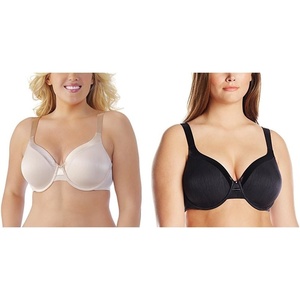 image:imageVanity Fair Womens Illumination Full Figure Zonedin Support Bra2 Pack  Rose BeigeMidnight Black