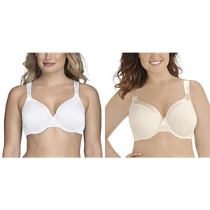 image:imageVanity Fair Womens Illumination Full Figure Zonedin Support Bra2 Pack  Sweet CreamStar White