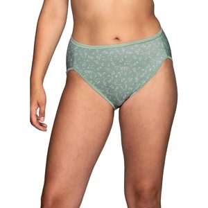 image:imageVanity Fair Womens Illumination Hi Cut Panties Silky Stretch amp Satin TrimShort Day Print