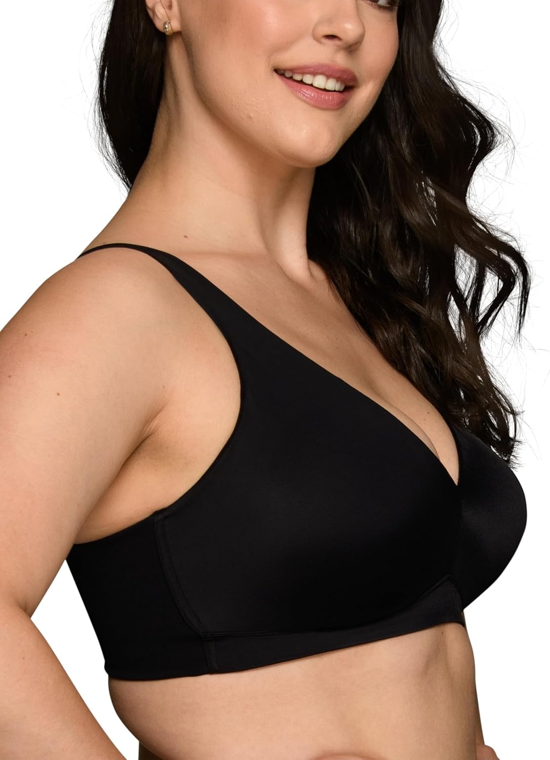 image:imageVanity Fair Womens Beauty Back Smoothing Wireless Bra with Lift Simple Sizing Available S3xlLight Lift Midnight Black