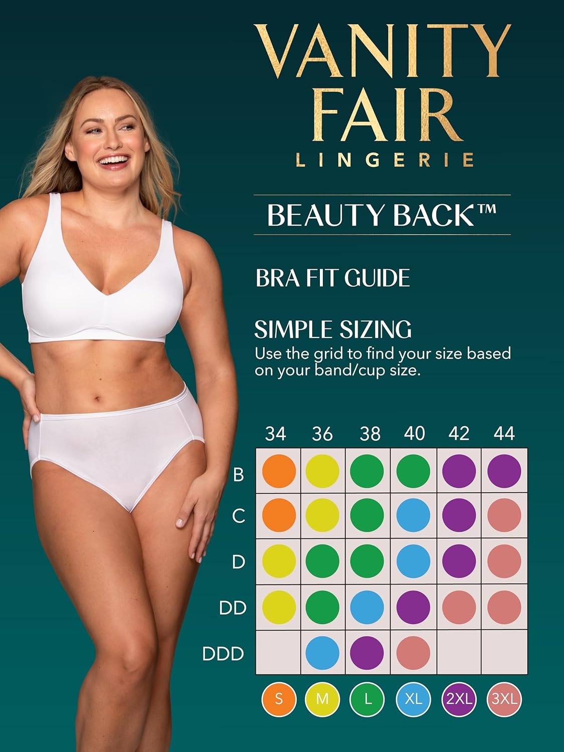 image:imageVanity Fair Womens Beauty Back Smoothing Wireless Bra with Lift Simple Sizing Available S3xlLight Lift Spring Opal