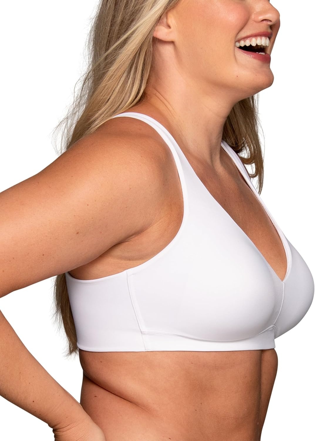 image:imageVanity Fair Womens Beauty Back Smoothing Wireless Bra with Lift Simple Sizing Available S3xlLight Lift Star White