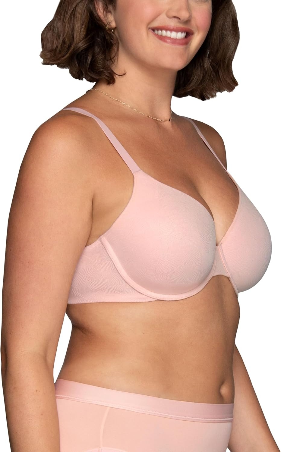 image:imageVanity Fair Womens Breathable Luxe Lightweight Bra Natural Shaping Light amp Airy Underwire Bras Full Coverage CupsBare Pink