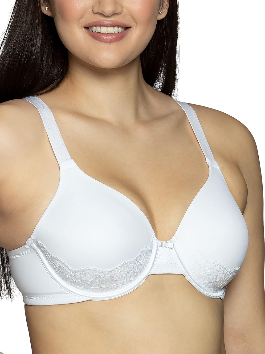 image:imageVanity Fair Womens Full Figure Beauty Back Smoothing Bra with Lace 4Way Stretch Fabric Lightly Lined Cups up to DD3 Pack BlackWhiteToasted Coconut