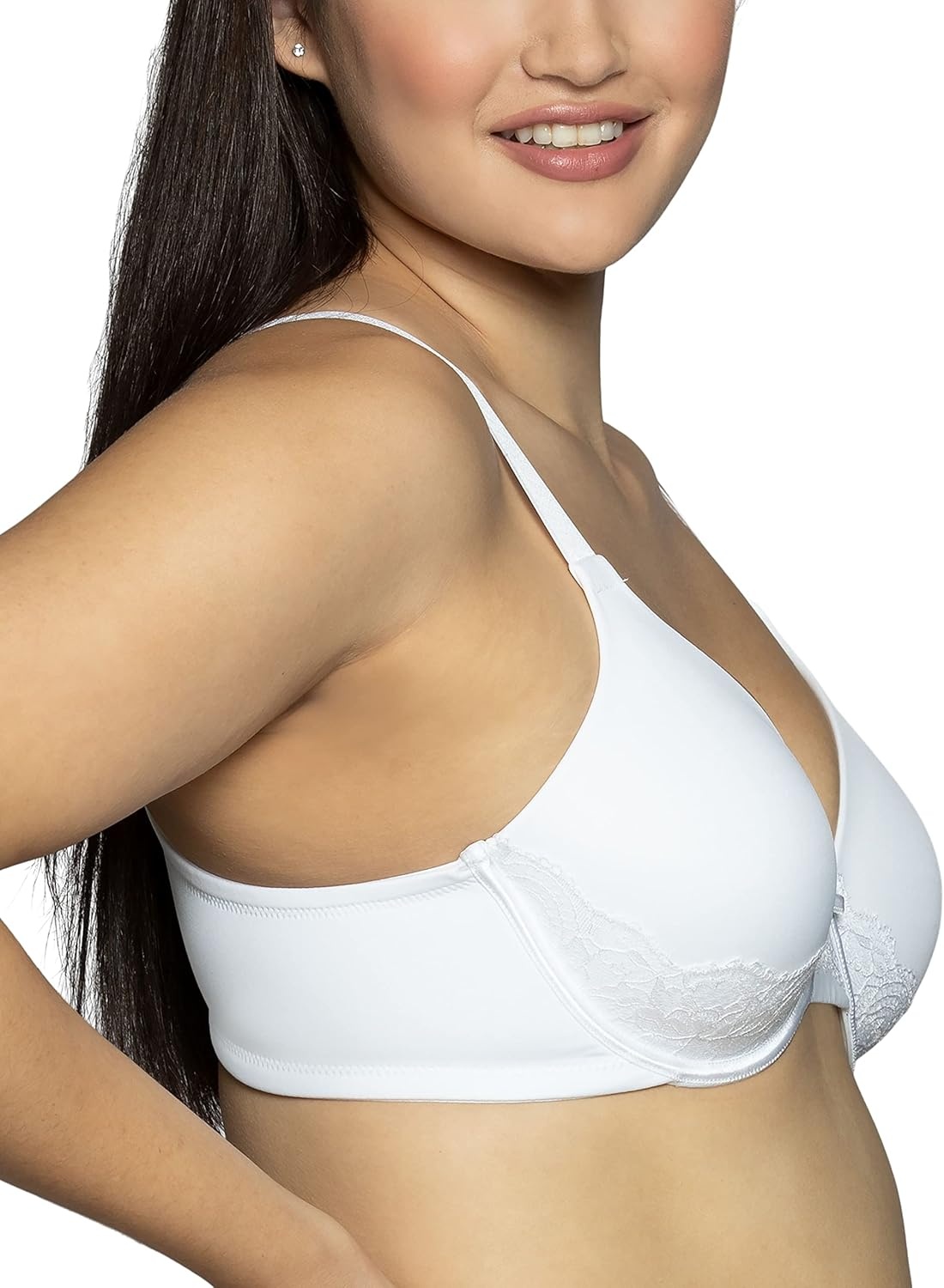 image:imageVanity Fair Womens Full Figure Beauty Back Smoothing Bra with Lace 4Way Stretch Fabric Lightly Lined Cups up to DD3 Pack BlackWhiteToasted Coconut