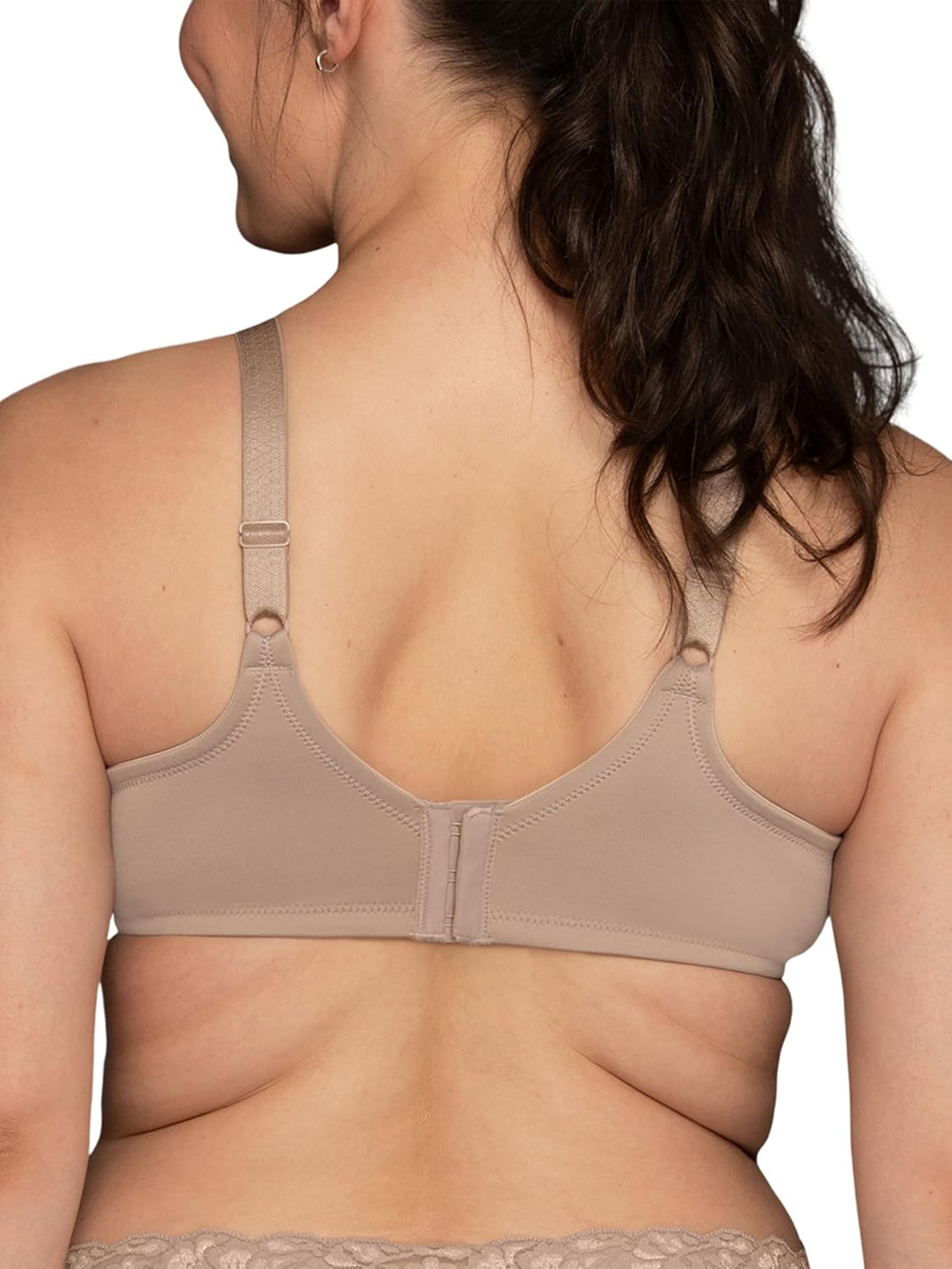image:imageVanity Fair Womens Full Figure Beauty Back Smoothing Bra with Lace 4Way Stretch Fabric Lightly Lined Cups up to DDToasted Coconut