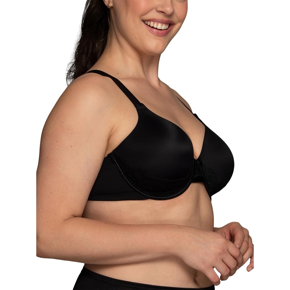 image:imageVanity Fair Womens Full Figure Beauty Back Smoothing Bra with Lace 4Way Stretch Fabric Lightly Lined Cups up to DDBlack