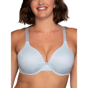 image:imageVanity Fair Womens Full Figure Beauty Back Smoothing Bra with Lace 4Way Stretch Fabric Lightly Lined Cups up to DDShirting Blue