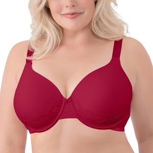 image:imageVanity Fair Womens Full Figure Beauty Back Smoothing Bra with Lace 4Way Stretch Fabric Lightly Lined Cups up to DDUnderwire  Holly Berries