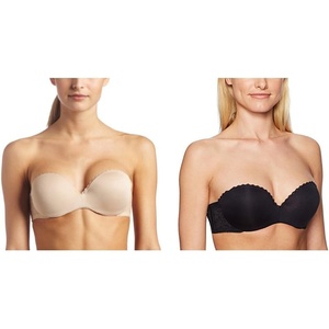 image:imageVanity Fair Womens Gel Touch Strapless Push Up Bra 2111122 Barely BeigeBlack 34A