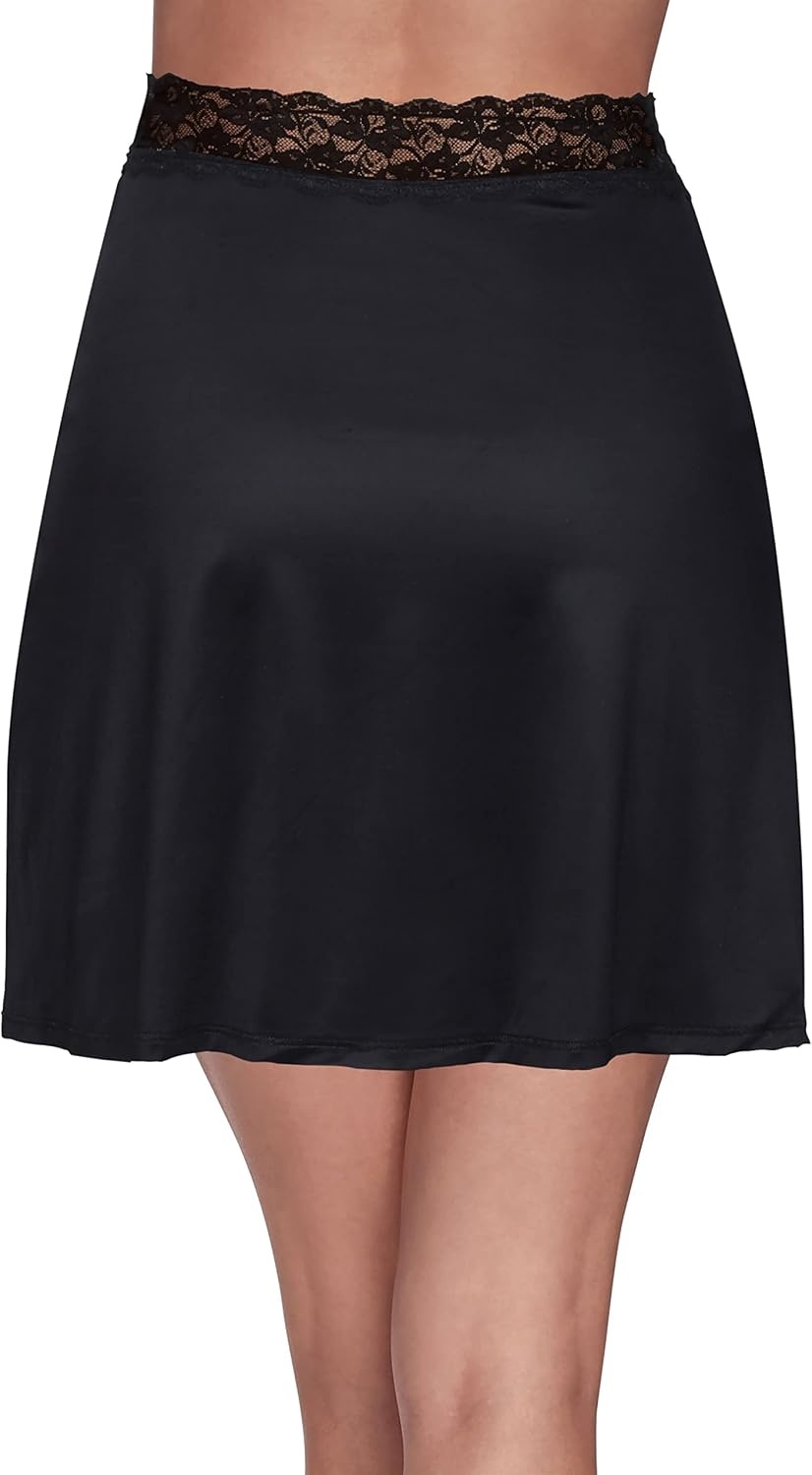image:imageVanity Fair Womens AntiStatic Nylon Half Slip for Under Dresses Available up to size 3XL18 Inch Black Lace