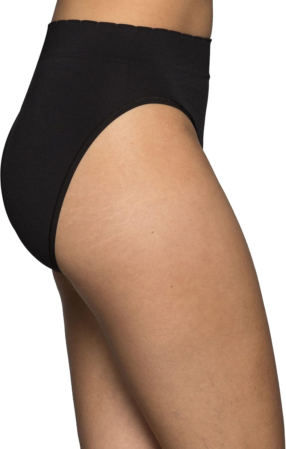 image:imageVanity Fair Womens No Pinch No Show Seamless UnderwearHi Cut 3 Pack BlackBlackBlack