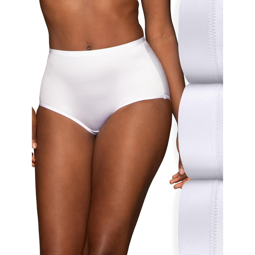 image:imageVanity Fair Womens Body Caress Flexible Fit PantiesBrief 3 Pack White